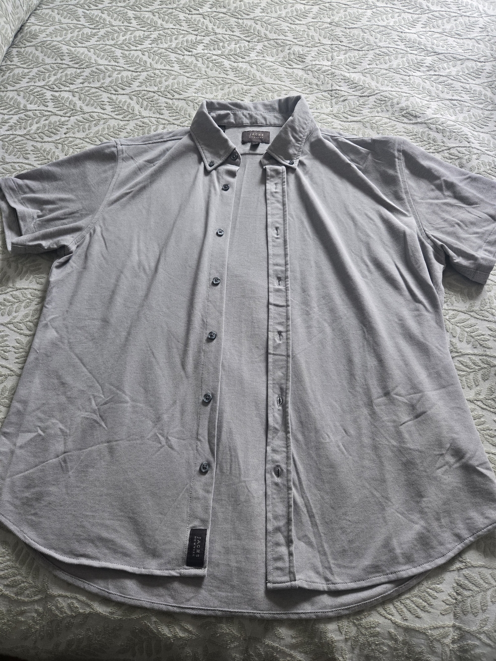 Jachs Light Gray Short Sleeve Button-Down Shirt